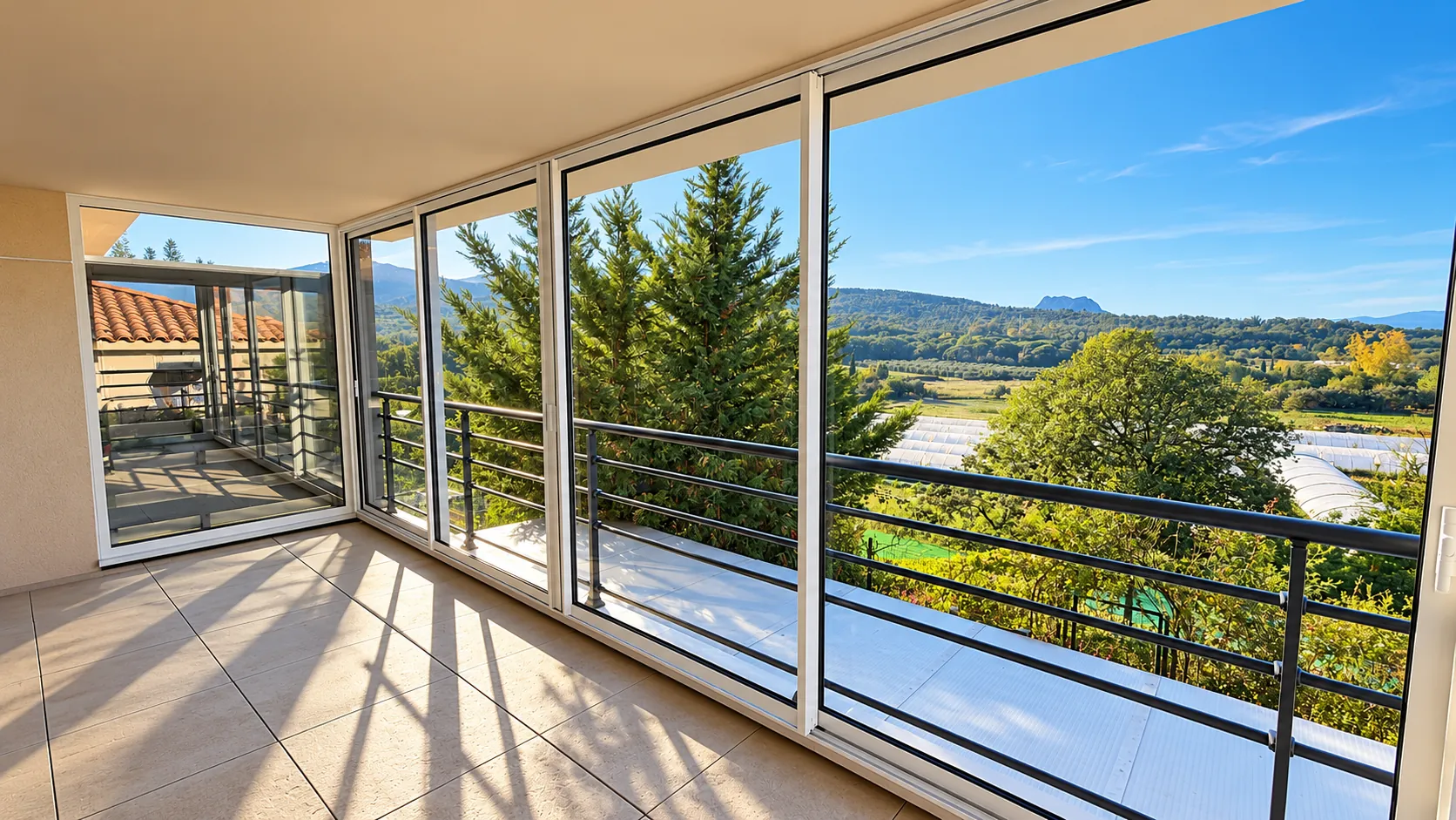 Fermeture de loggia en coulissants